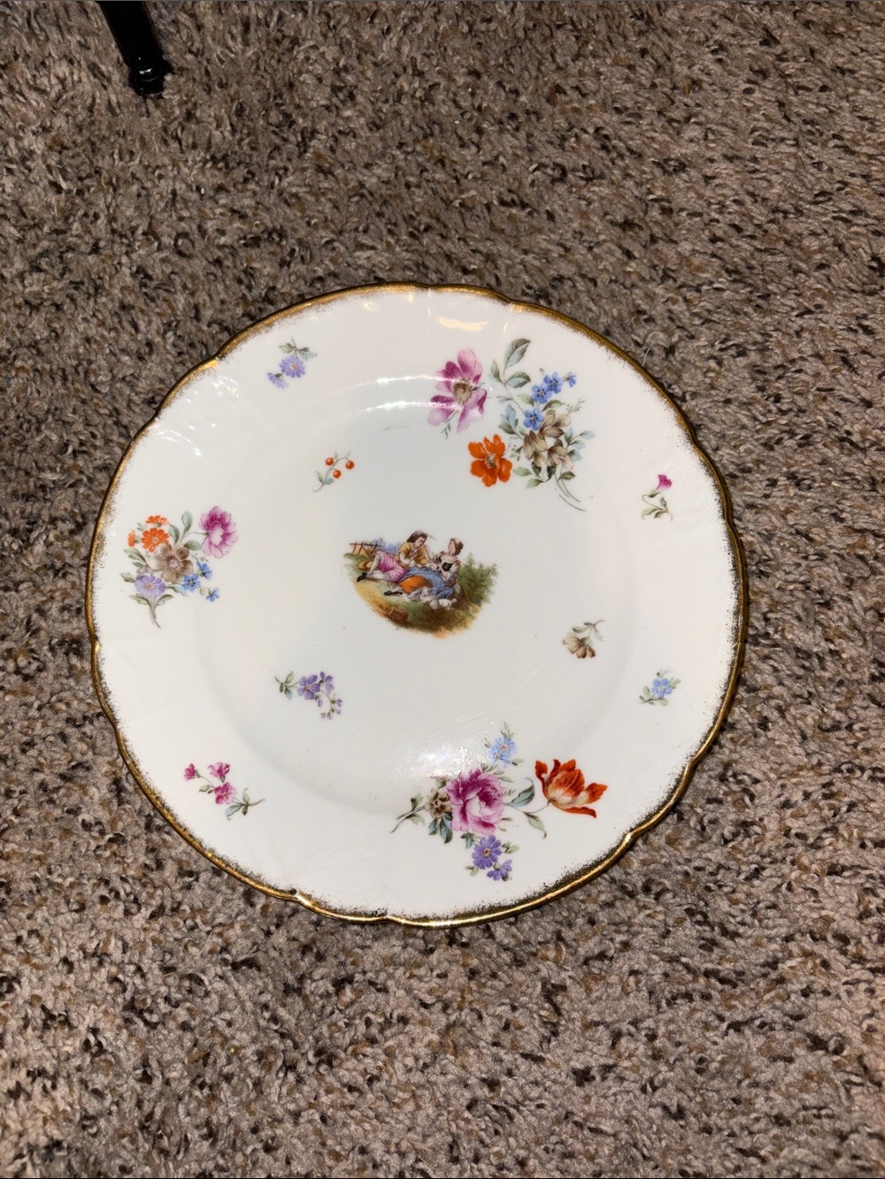 Antique Meissen hand painted porcelain plate Germany